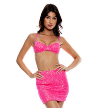 Laden Sie das Bild in den Galerie-Viewer, Gallery: Luli Fama Jupe De Page Sequins Mini Skirt Pink

