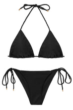 Laden Sie das Bild in den Galerie-Viewer, Product Front: Rio De Sol Ensemble Set Shimmer-Black Tri-Rope Cheeky-Rope
