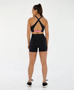 Model Back: Alto Giro Fitness Bas Bermuda Bodytex Barriga Zero E Bolso Preto