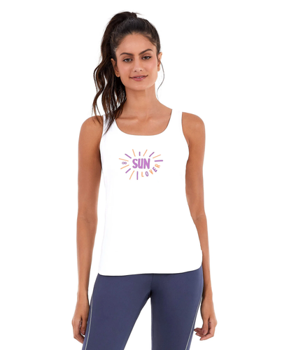 Model Front: Alto Giro Fitness Haut Regata Skin Fit Inspiracionais Branco Optico