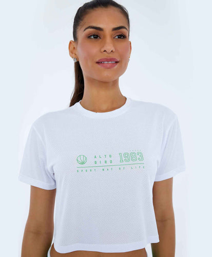 Model Front: Alto Giro Fitness Haut T-Shirt Nylon Dry Alto Giro Branco