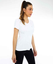 Laden Sie das Bild in den Galerie-Viewer, Image 02: Alto Giro Fitness Haut T-Shirt Skin Fit Recortes Com Refletivos Branco Optico
