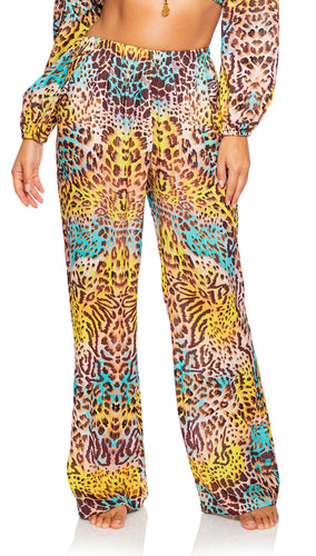 Model Front: Luli Fama Pantalon De Plage Bottom Flare Diosa Salvaje