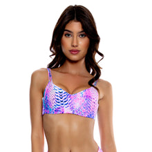 Laden Sie das Bild in den Galerie-Viewer, Gallery: Luli Fama Haut Top Strappy Blue Pink
