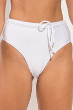 Laden Sie das Bild in den Galerie-Viewer, Gallery: Rio De Sol Bas Bottom Shimmer-White Belted-High-Waist

