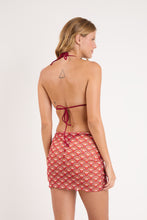 Laden Sie das Bild in den Galerie-Viewer, Model Back: Rio De Sol Jupe De Page Floral-Scales Mini Skirt Ruched
