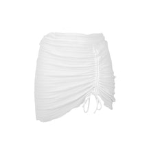 Laden Sie das Bild in den Galerie-Viewer, Product Front: Rio De Sol Jupe De Page Memphis-White Mini Skirt Ruched
