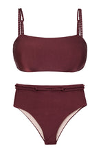 Laden Sie das Bild in den Galerie-Viewer, Product Front: Rio De Sol Ensemble Set Barolo Bandeau-Reto Hotpants
