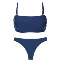 Laden Sie das Bild in den Galerie-Viewer, Product Front: Rio De Sol Ensemble Set Navy Bandeau-Reto Nice-Fio
