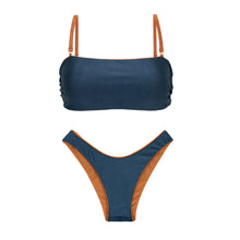 Laden Sie das Bild in den Galerie-Viewer, Product Back: Rio De Sol Ensemble Set Nocciola Bandeau-Reto High-Leg
