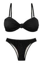 Laden Sie das Bild in den Galerie-Viewer, Product Front: Rio De Sol Ensemble Set Shimmer-Black Bandeau-Joy Essential
