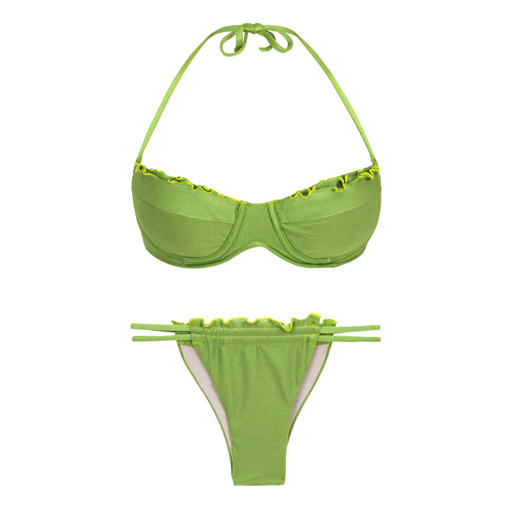 Product Front: Rio De Sol Ensemble Set Shimmer-Botanica Balconet-Frufru Pipa-Frufru