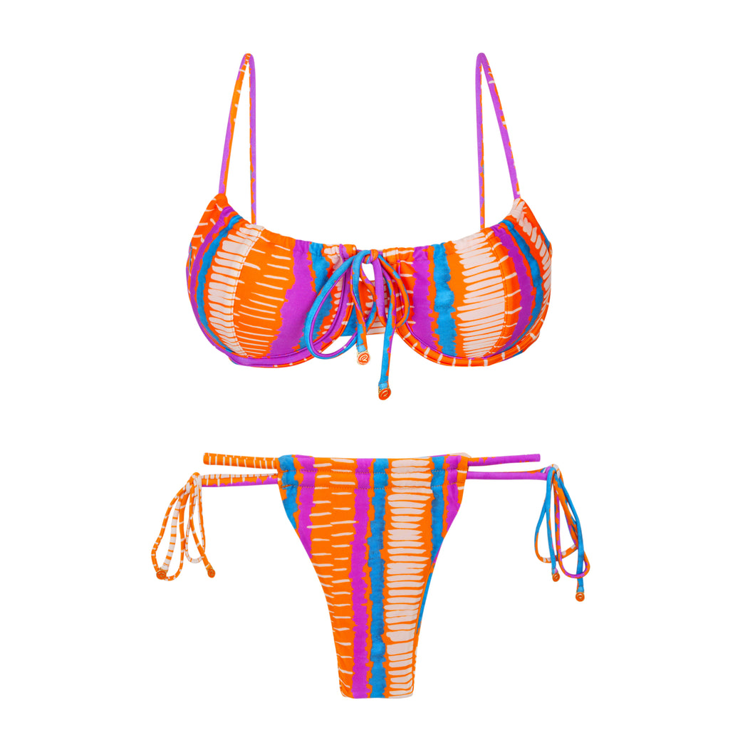 Product Front: Rio De Sol Ensemble Set Stripes Balconet-Tie Pipa