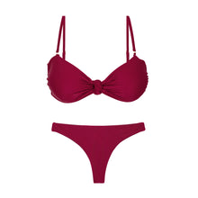 Laden Sie das Bild in den Galerie-Viewer, Product Front: Rio De Sol Ensemble Set Touch-Carmim Bandeau-Joy Mia
