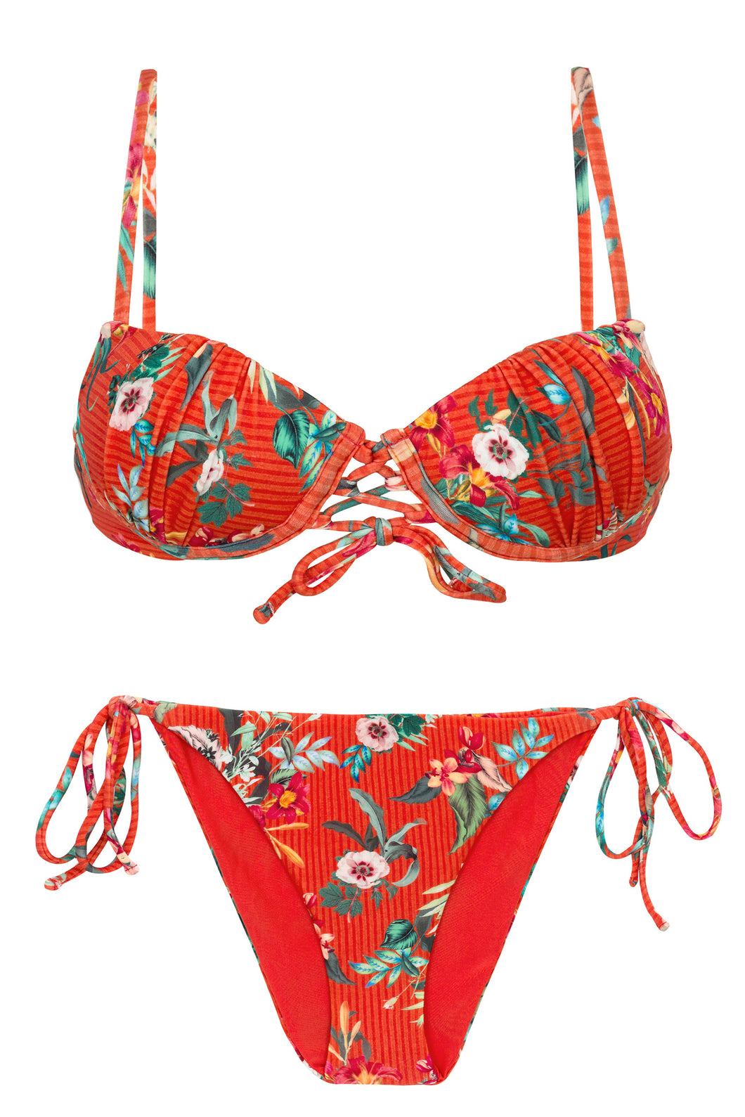 Product Front: Rio De Sol Ensemble Set Wildflowers Balconet-Pushup Ibiza-Comfy