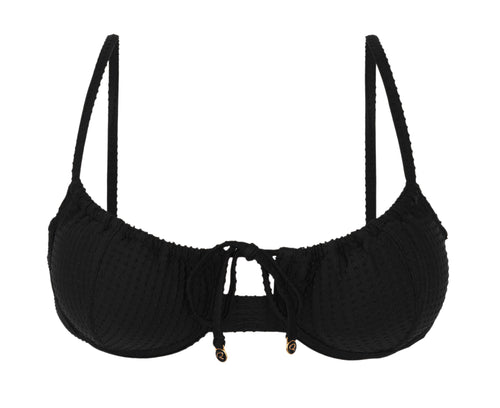 Product Front: Rio De Sol Haut Top Dots-Black Balconet-Tie