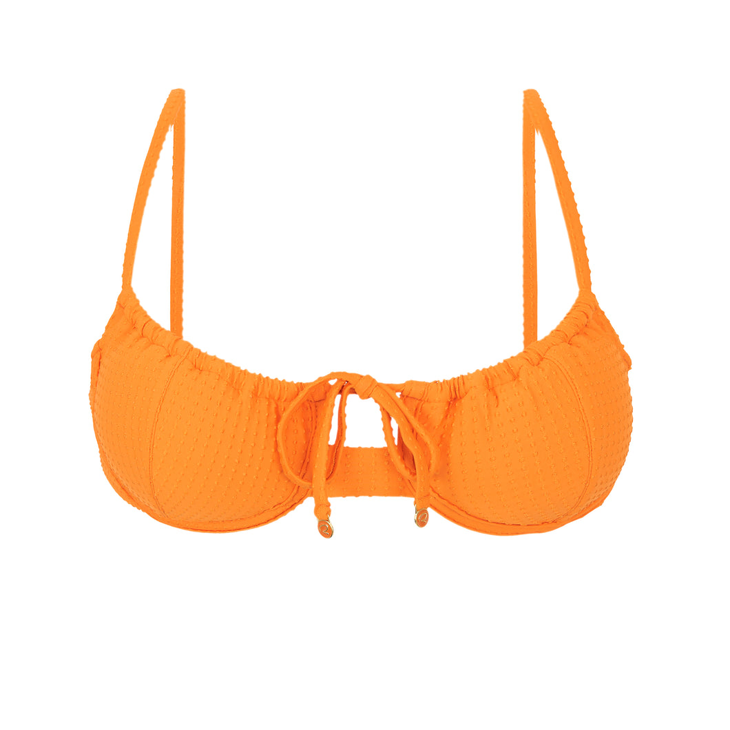 Product Front: Rio De Sol Haut Top Dots-Mango Balconet-Tie