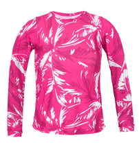 Laden Sie das Bild in den Galerie-Viewer, Product Front: Rio De Sol Haut Top Pink-Palms Rash-Guard
