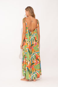 Model Back: Rio De Sol Vêtement De Plage Tropical Long Dress Chiara
