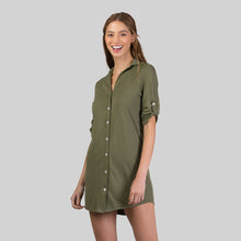 Laden Sie das Bild in den Galerie-Viewer, Shirtdress Copenhagen Verde Militar UPF50+
