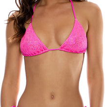 Laden Sie das Bild in den Galerie-Viewer, Top Wavy Ruched Bella Metallic Hot Pink

