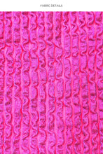Laden Sie das Bild in den Galerie-Viewer, Top Wavy Ruched Bella Metallic Hot Pink
