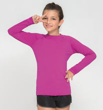 Laden Sie das Bild in den Galerie-Viewer, Model Front: Uv Line T-Shirt Kids Fpu50+ Uvpro Long Sleeve T-Shirt Pink Uv
