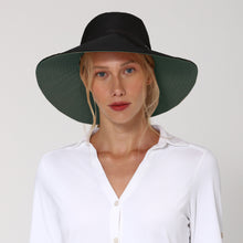 Laden Sie das Bild in den Galerie-Viewer, Model Front: Uv Line Chapeau Souple/Capeline San Diego Preto Verde Upf50+
