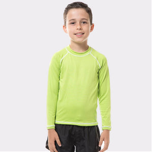 Kinder FPU50+ UV-Farben Langarm-T-Shirt Apfelgrün Uv