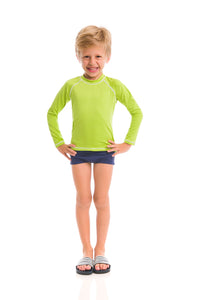 Kinder FPU50+ UV-Farben Langarm-T-Shirt Apfelgrün Uv
