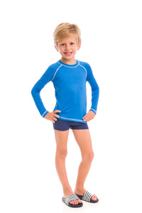 Kinder FPU50+ UV-Farben Langarm-T-Shirt Malibu Blue Uv