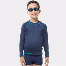 Laden Sie das Bild in den Galerie-Viewer, Kinder FPU50+ UV-Farben Langarm-T-Shirt Marineblau Uv
