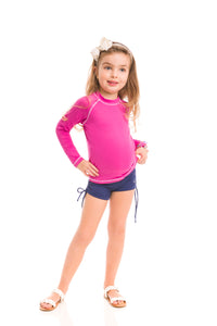 Kinder FPU50+ Uv Colors Langarm-T-Shirt Shock Pink Uv