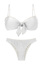 Laden Sie das Bild in den Galerie-Viewer, Set Shimmer-White Bandeau-Knot Essential
