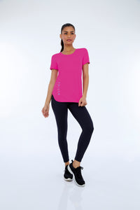 Pinkfarbenes Choque-inspiriertes Skin-Fit-T-Shirt