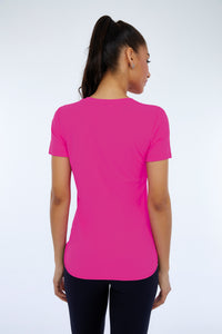 Pinkfarbenes Choque-inspiriertes Skin-Fit-T-Shirt