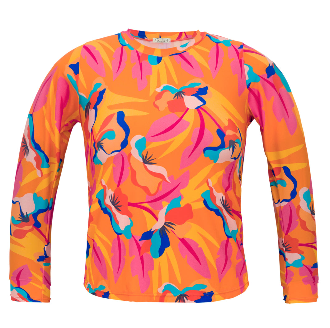 Top Orange-Bloom Rashguard